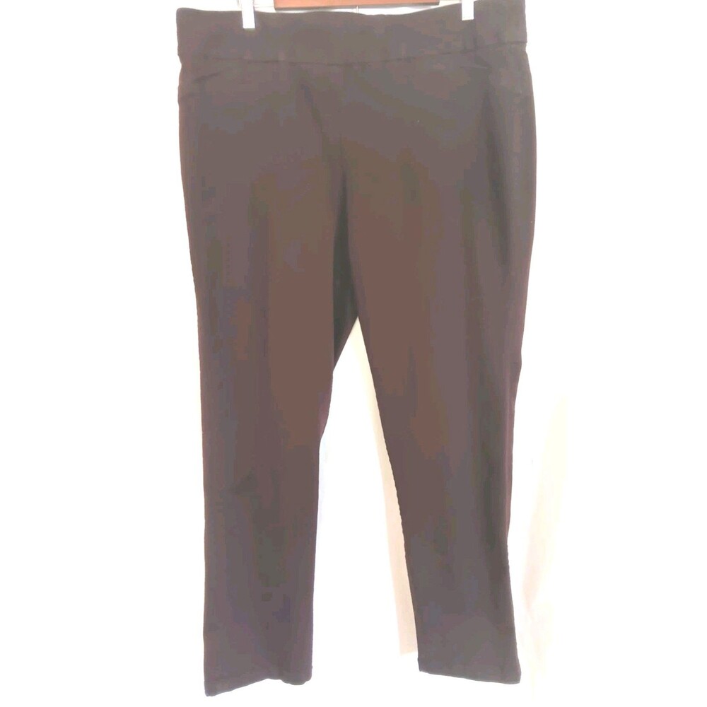Croft & Barrow Womens 18T Choc Brown Stretch Pull On Straight Leg Dress Pants
